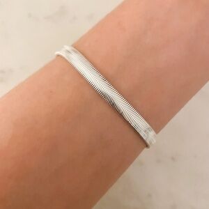 925 Sterling Silver Herringbone Bracelet Snake Chain Bracelet 8 inch Bracelet